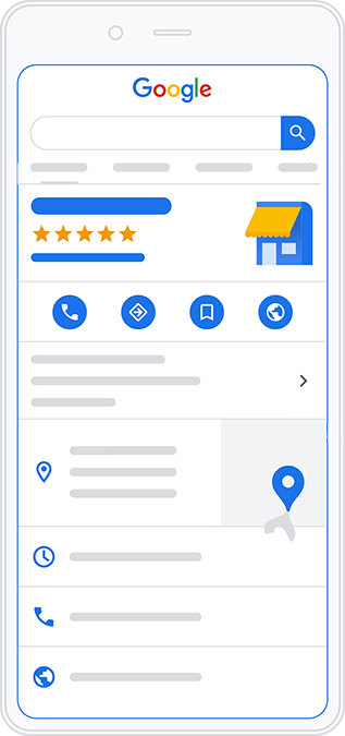 Mockup of Google Business Profile on smartphone