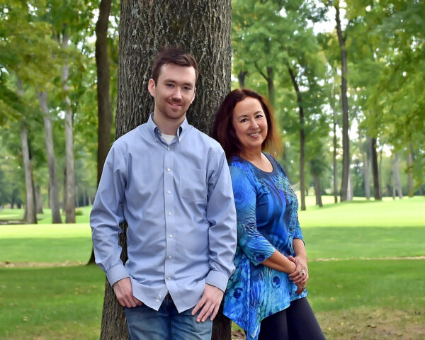 Sue Spencer with her son, Justin.